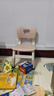 育才儿童桌椅花生桌可升降涂鸦幼儿园学习画画桌宝宝积木玩具游戏桌椅 小粉猪长方桌80X60CM 配一椅 实拍图