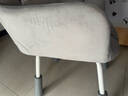 罗鹿电脑椅子女生卧室化妆椅家用书桌椅升降靠背椅舒服久坐梳妆台凳子 浅灰+四腿升降【绒布+优质乳胶】 实拍图