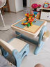 曼龙积木桌子儿童多功能大颗粒游戏桌宝宝益智玩具桌积木乐高桌 普鲁蓝+椅子+178颗摩天轮乐园 实拍图