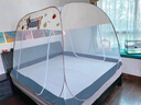 南极人（Nanjiren）蒙古包蚊帐免安装一体式全包围防摔蚊帐架1.5x2米家用防摔婴儿 条纹狗【打开即用 超大空间】 150cm*200cm*170cm 【加密帐纱】 实拍图