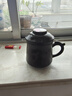紫砂茶杯带过滤茶壶大容量主人杯茶水分离办公杯办公室泡茶杯紫沙 紫砂办公杯三件套（纯色） 实拍图