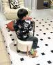喻品凳子沙发凳休闲靠背脚凳门口换鞋凳网红矮墩子实木HK5166羊羔绒 实拍图