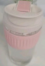 乐扣乐扣（LOCK&LOCK）咖啡杯耐热玻璃水杯子男女学生便携式双饮吸管杯随手杯500ML粉色 实拍图