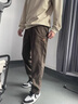 啄木鸟冰丝裤男2025夏季薄款速干休闲裤子男士宽松束脚潮牌九分长裤 黑色 常规 XL 实拍图