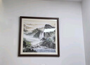 梓朗客厅挂画办公室装饰画正方形山水字画玄关壁画泰山日出靠山图墙画 P-富水长流 40*40CM 加厚柚木色实木框 实拍图