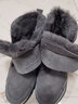 AU&MU澳洲雪地靴女冬季保暖皮毛一体加绒防滑大棉鞋魔术贴羊毛短筒女靴 灰色 【羊皮毛一体】182 37 实拍图
