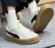 彪马（PUMA）【厚底鞋】增高小白鞋松糕鞋女子休闲板鞋PLATFORM391942 纯白色-黑色-金色-01 35.5 实拍图