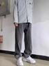 衣然呈品烟灰色牛仔裤男士秋冬新款宽松直筒裤子男美式高街潮牌百搭休闲裤 灰色【A款】 M  95-120斤 实拍图