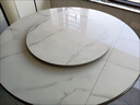 田园驿站轻奢微晶石餐桌椅组合实木岩板大理石餐桌家用伸缩折叠圆吃饭桌子 象牙白【微晶石】 1.35m  一桌六椅 实拍图
