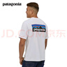 巴塔哥尼亚（Patagonia）男女情侣通勤短袖夏季P-6 Logo混纺棉休闲潮流户外透气T恤 38504 WHI（实物白里透蓝） M 实拍图
