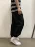 雄俑冰丝裤子男款夏季薄款速干休闲裤男宽松阔腿裤男九分运动工装长裤 黑色束脚+浅灰束脚 XL （建议110-130） 实拍图