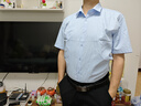 啄木鸟（TUCANO）衬衫男士夏季短袖衬衣商务正装纯色休闲时尚百搭男装 浅蓝 3XL 实拍图