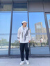 啄木鸟外套男春秋季款青少年潮流男士宽松休闲连帽开衫外套上衣服男装 A518白色常规款 XL 实拍图