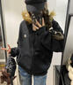 FDR官方店 麂皮毛领夹棉座山雕外套男女秋冬季加厚情侣装棉衣棉服 黑色 S 实拍图