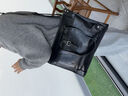 古梵缇（GUFANTI）真皮头层牛皮横款公文包休闲手提包单肩斜挎男士父亲节礼物送老公 【黑色】真头层牛皮· 大包15.6英寸 实拍图