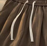 迪伽达休闲裤男装2025新款秋季宽松港风潮流百搭薄款坠感直筒裤长裤子男 CRB-X151棕色 XL 【推荐115斤-135斤】 实拍图