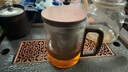 忆壶茶茶杯玻璃喝茶杯加厚泡茶杯办公水杯不锈钢过滤个人杯绿茶杯花茶杯 【升级不锈钢内胆】透明杯 400ml 实拍图