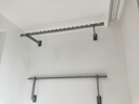 晾温馨【包安装】侧装晾衣架墙上固定晾衣杆单杆阳台折叠挂衣杆上墙衣架 【银色钻石单杆】1.56米-包安装 实拍图