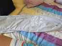 柏斐荻休闲裤男夏季男生春秋季新款直筒笑脸裤子韩版潮流抽绳束脚九分裤 浅灰色  K18 XL 实拍图