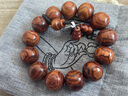 妍韵珠宝精品18mm海南黄花梨手串正品满鬼脸对眼把件文玩男女士佛念珠手链 实拍图