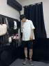 卡宾（CABBEEN）【柔软弹力】潮牌拼接刺绣休闲短裤男2024夏季新款宽松五分裤 煤黑色01 L /50/175 实拍图