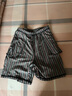 宜而爽100%纯棉家居中裤男春夏居家外穿打底竖条休闲裤男 蓝灰条 XL 实拍图