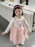 G.DUCKKIDS小黄鸭童装女童连衣裙春秋儿童裙子公主裙女孩蓬蓬蛋糕裙生日礼服 粉色 90 建议1~2岁【 80-90cm】cm 实拍图