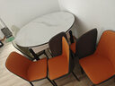卧家岩板餐桌椅组合现代简约轻奢伸缩折叠家用小户型实木餐桌吃饭桌 12mm岩板-卡塔金-亮光白 1.35m 直径桌+八椅【菠萝椅】 实拍图