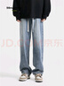 MMOPTOP美式高街水洗牛仔裤男士春夏季宽松直筒休闲裤GK23044蓝色XL 实拍图