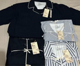 无印良品（MUJI）男式 无侧缝泡泡纱短袖睡衣男士家居服套装男款夏季纯棉全棉 深藏青色条纹 S 实拍图