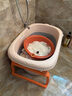 世纪宝贝（babyhood）儿童洗澡桶婴幼儿浴桶宝宝新生儿游泳泡澡桶小孩可折叠浴缸洗澡盆 【升级款】阳光橙+浴垫(赠礼包) 实拍图