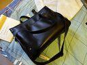 古梵缇（GUFANTI）真皮头层牛皮横款公文包休闲手提包单肩斜挎男士父亲节礼物送老公 【黑色】真头层牛皮· 大包15.6英寸 实拍图