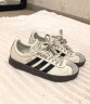 adidas「T头鞋」VL COURT复古休闲板板鞋德训鞋男女阿迪达斯轻运动   汉玉白/黑色/树脂黄   37 实拍图