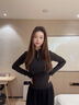 槿城瑜伽服女春秋长袖高弹速干透气运动外套健身服紧身显瘦上衣WT01 藕粉-上衣 M （95-105斤） 实拍图