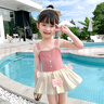 梵迪拉（F.DYRAA）儿童泳衣女童连体公主裙可爱女孩泡温泉幼儿宝宝游泳32643粉色M 实拍图