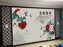 中式牡丹花电视背景墙壁纸装饰壁画2026新款影视墙壁布卧室3d墙贴 款式1（尺寸定制） 宫廷丝绸布/平方 实拍图