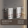 九牧（JOMOO）浴室免打孔毛巾架挂件置物架枪灰色太空铝93011系列 晾晒单杆（60cm） 实拍图