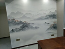 新福壁海墙纸定制3d立体中式水墨山水电视背景墙壁纸客厅壁布卧室墙布壁画 进口无缝彩绘布/平方 实拍图