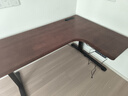 木藝生转角双电机电动升降电脑桌家用办公双人L型桌子工作台拐角书桌 双电3节插排右拐角3cm实木胡桃色 1.6*1.1M(升级加强版收纳横梁) 实拍图