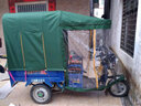 电动三轮车车棚遮阳棚挡雨蓬方管折叠全封闭三轮车棚篷雨棚 军绿色 车厢长度110*宽度80 实拍图