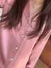 金三塔商场同款真丝睡衣女两件套100%桑蚕丝宽松情侣丝绸睡衣套中秋礼物 胭脂红（重磅19姆米） M 实拍图