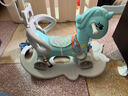 帮宝智【加大号五用】摇摇马木马儿童男女孩早教婴儿玩具1-3岁生日礼物 神马蓝色靠背+护栏+升级加宽静音轮 实拍图