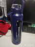 恩尔美（nRMEi）水杯大容量玻璃杯耐高温泡茶杯茶水分离1000ml男生运动防摔烫杯子 蓝【茶水分离+吸管直饮】 2000ml 实拍图