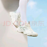 361°女鞋老爹鞋女秋冬季革网厚底增高休闲百搭轻便户外运动跑步鞋子女 羽毛白/浅烟绿 35 实拍图