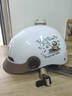 安迪亚电动摩托车头盔3C认证男女士夏季防晒轻便透气帽檐半盔复古安全帽 【亮白】帽檐+内镜 实拍图