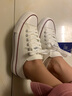 回力帆布鞋女2025春季新款情侣款男女鞋系带平底鞋学生休闲鞋布鞋子女 白色（低帮） 36 实拍图
