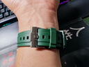 图登 高端航空氟橡胶表带平头通用天梭美度浪琴欧米茄水鬼康卡斯百年灵万国橡胶表链 绿色-银扣 21mm 实拍图