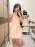 LAUREN VICTORIA真丝睡裙女100%桑蚕丝睡衣女士蕾丝性感睡衣吊带睡裙 杏色【睡裙+睡袍+腰带 胸垫】（礼盒包装） L (建议体重100-115斤) 实拍图