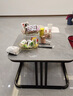 岩板茶几客厅家用茶几桌轻奢风格方形边桌组合可伸缩 黑架灰柜【白岩板+灰岩板】 实拍图