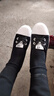网红小白鞋女2025爆款防滑百搭舒适软底女鞋浅口透气一脚蹬帆布鞋 黑色 L11 37 实拍图